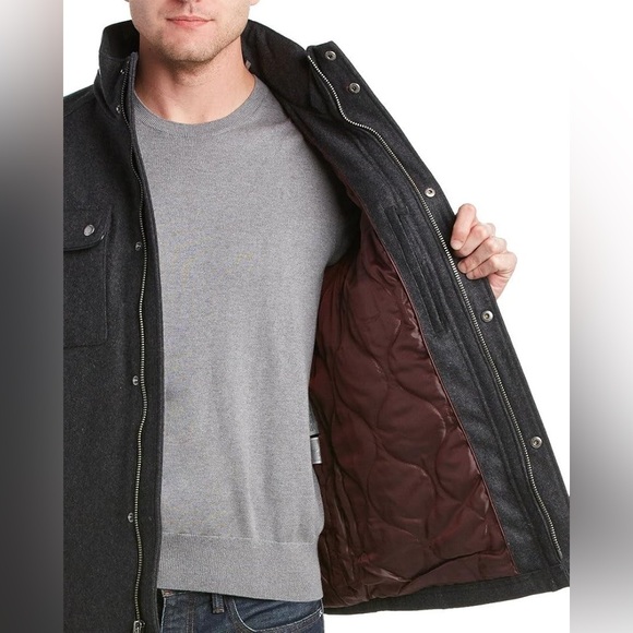 Cole Haan Signature Men's Wool Melton Stand Collar Jacket with Patch Pockets XL - Picture 7 of 14